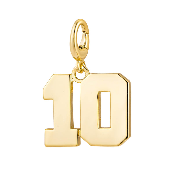 Drip Digits - Gold Number Pendant