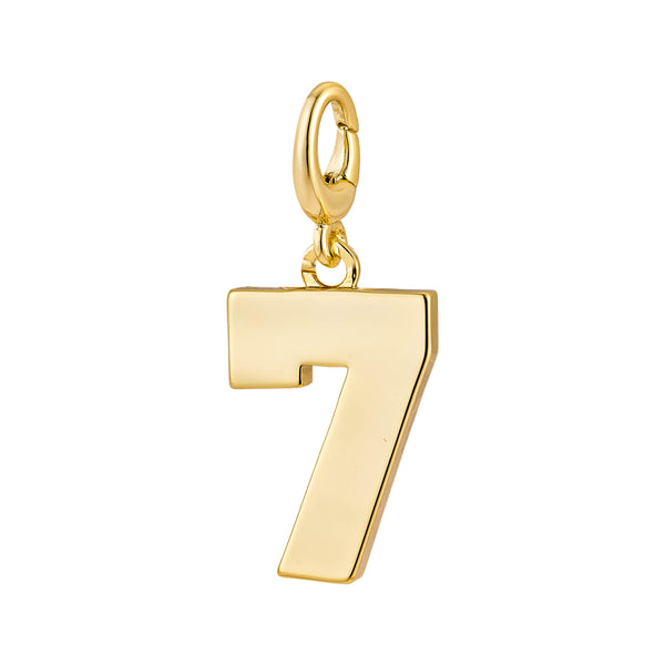 Drip Digits - Gold Number Pendant