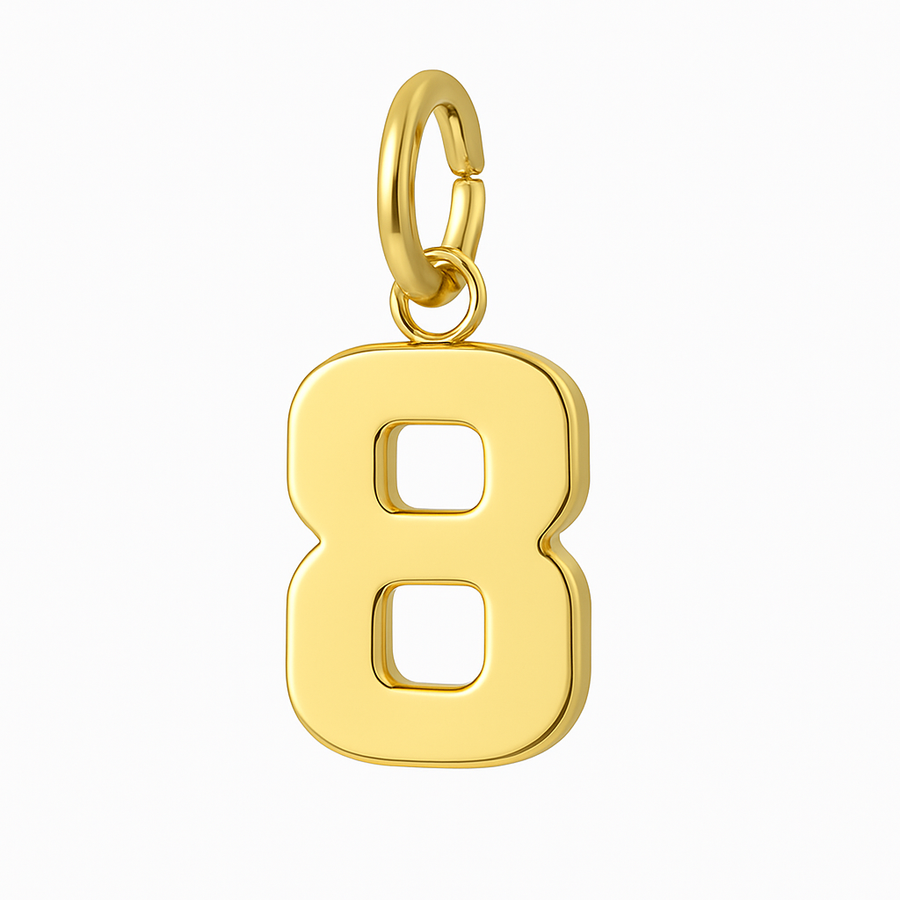 Drip Digits - Gold Number Pendant