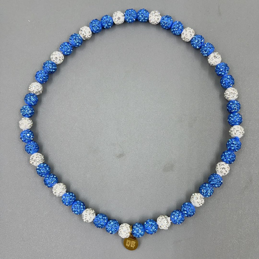 Storm Drip - Light Blue & White Team Spirit Necklace