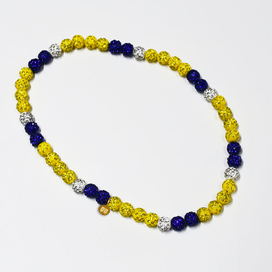 Champion Drip – Blue, Yellow & White Team Spirit Necklace