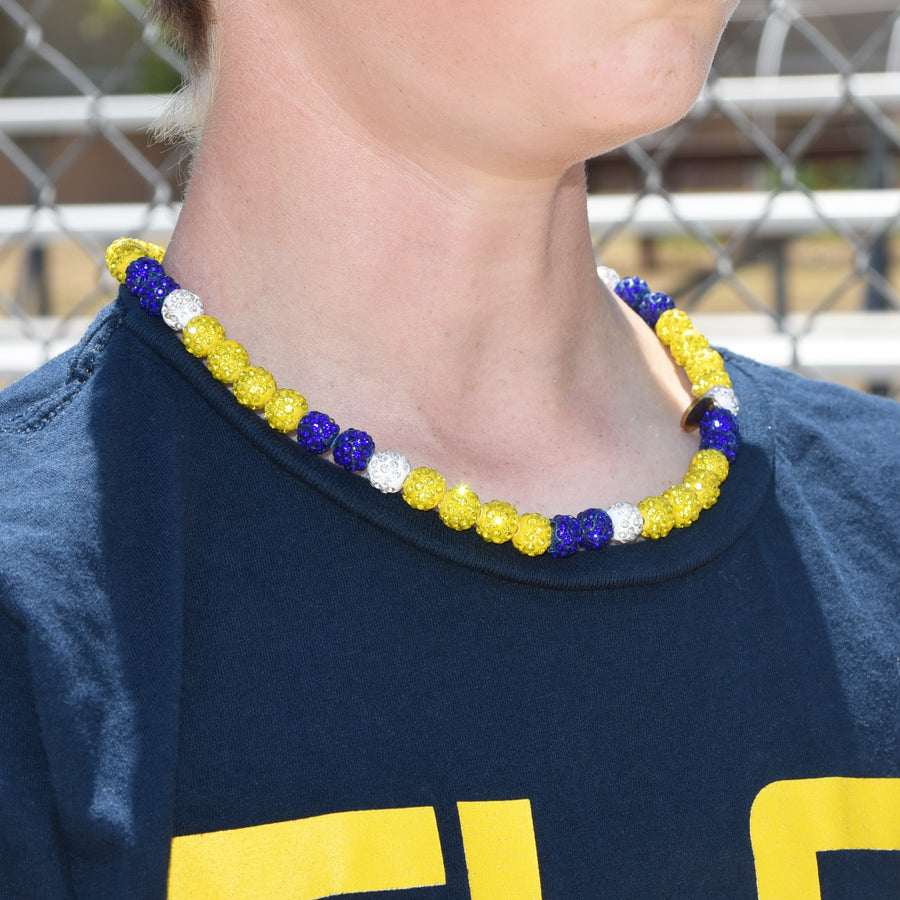 Champion Drip – Blue, Yellow & White Team Spirit Necklace