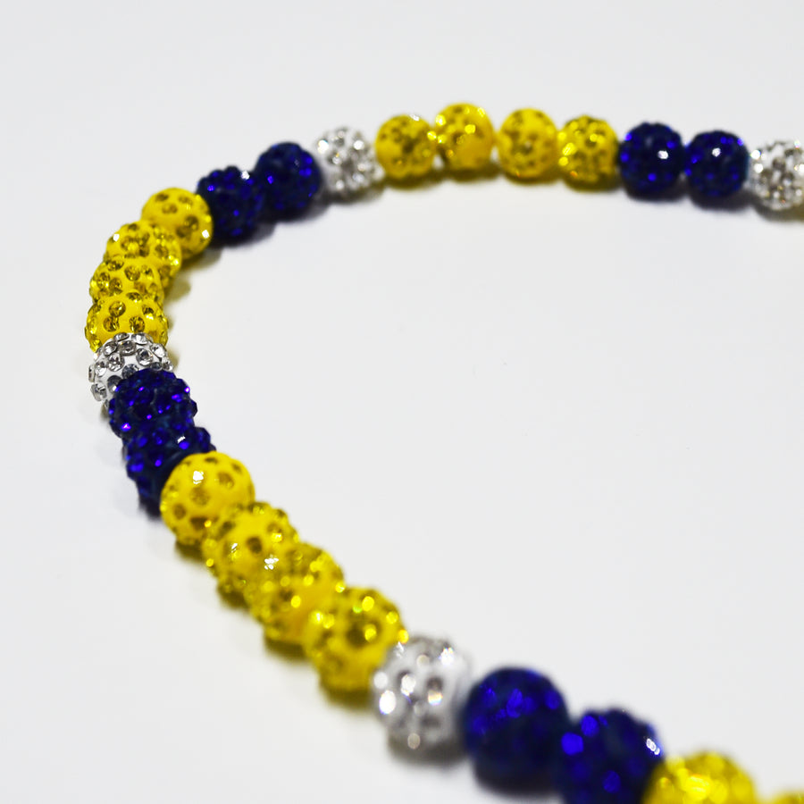 Champion Drip – Blue, Yellow & White Team Spirit Necklace