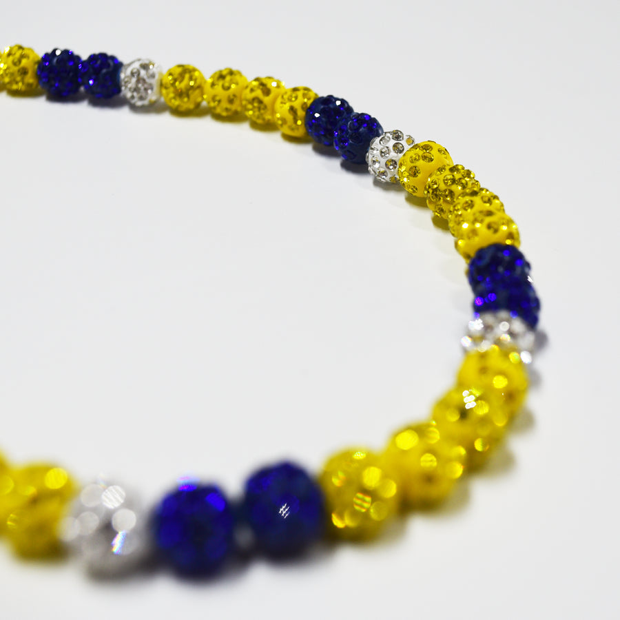 Champion Drip – Blue, Yellow & White Team Spirit Necklace