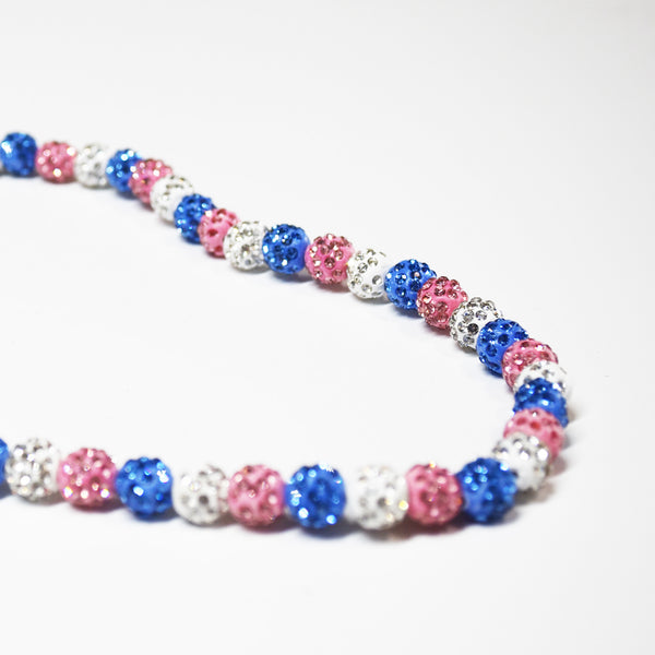 Sky Drip – Light Blue, Pink & White Team Spirit Necklace