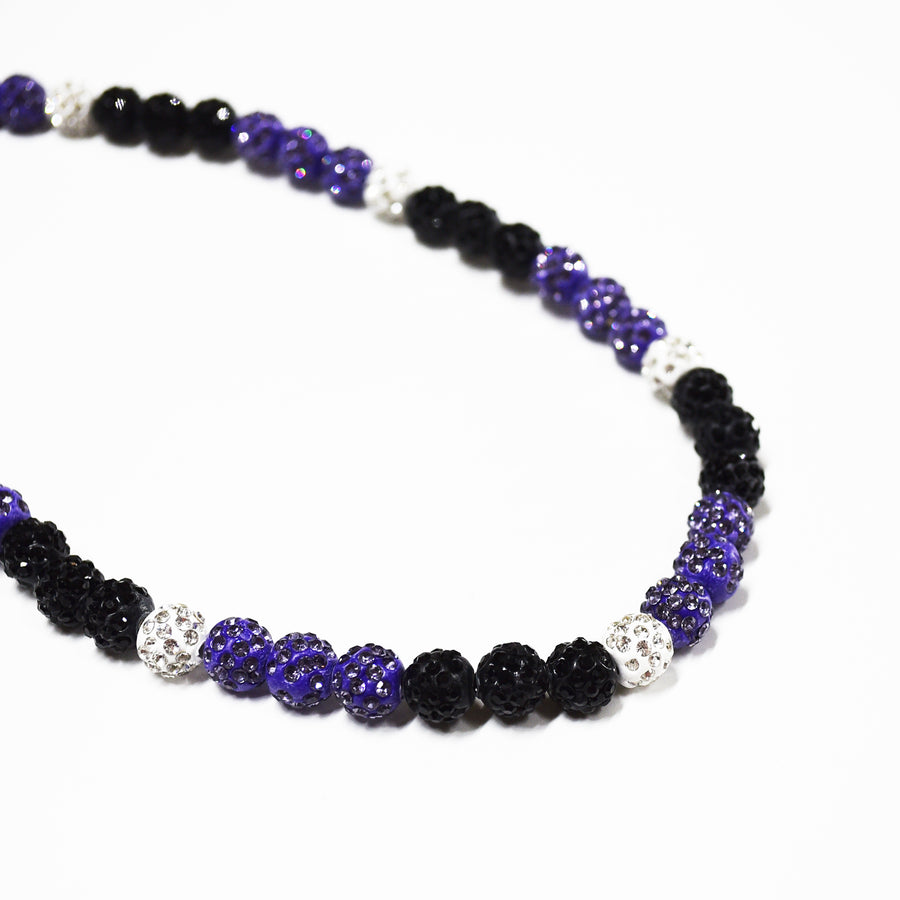 Rivalry Drip – Purple, Black & White Team Spirit Necklace