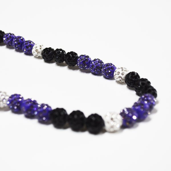 Rivalry Drip – Purple, Black & White Team Spirit Necklace