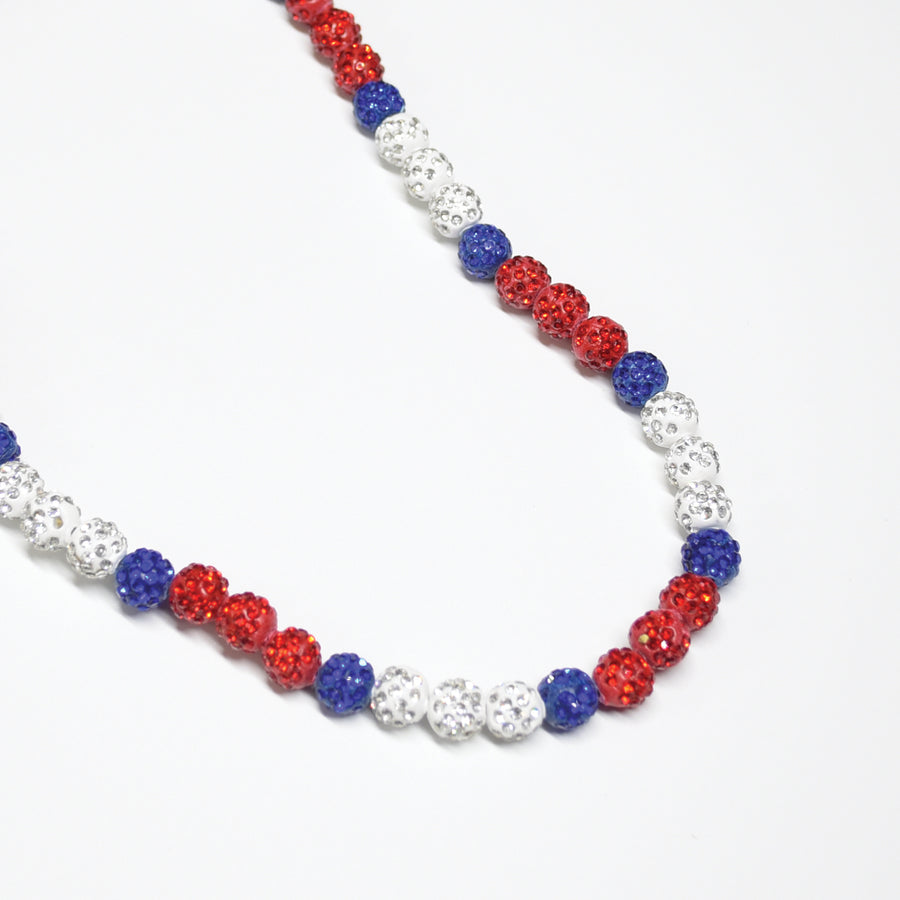 Patriotic Drip - Red, White and Blue Team Spirit Necklace