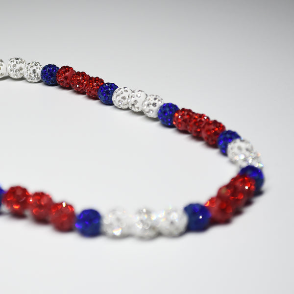 Patriotic Drip - Red, White and Blue Team Spirit Necklace