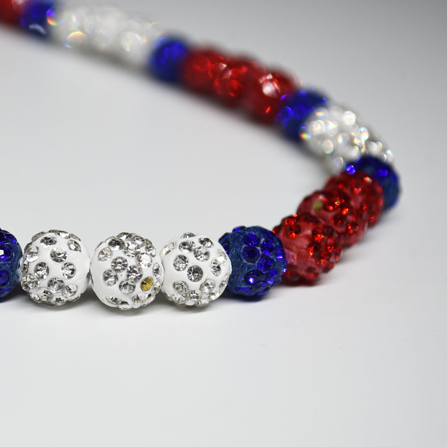 Patriotic Drip - Red, White and Blue Team Spirit Necklace