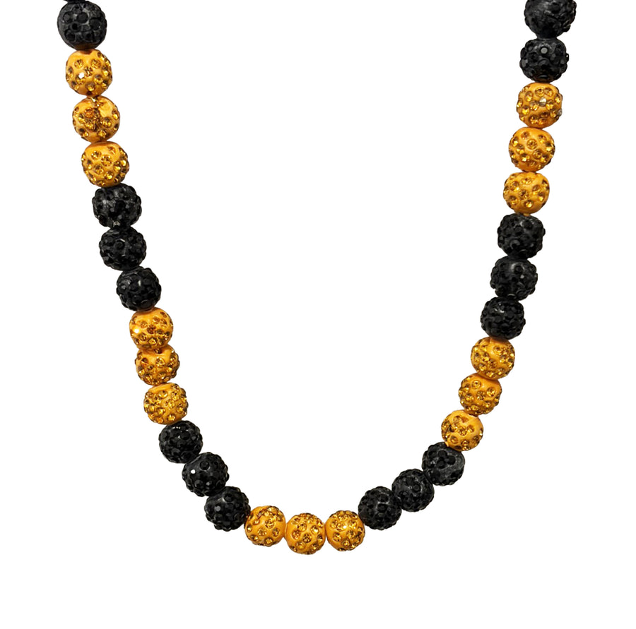 Dynasty Drip Beaded Sports Necklace | Orange & Black