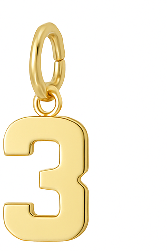 Drip Digits - Gold Number Pendant