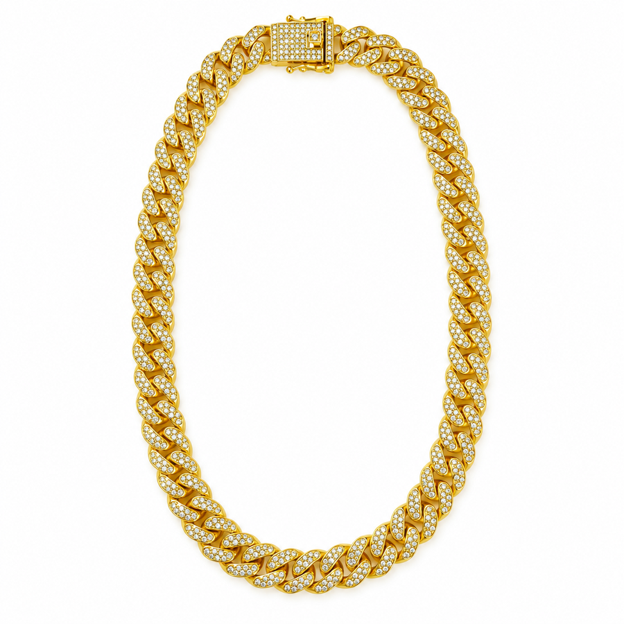 Ice Chain Necklace | Gold Iced-Out Sports Chain