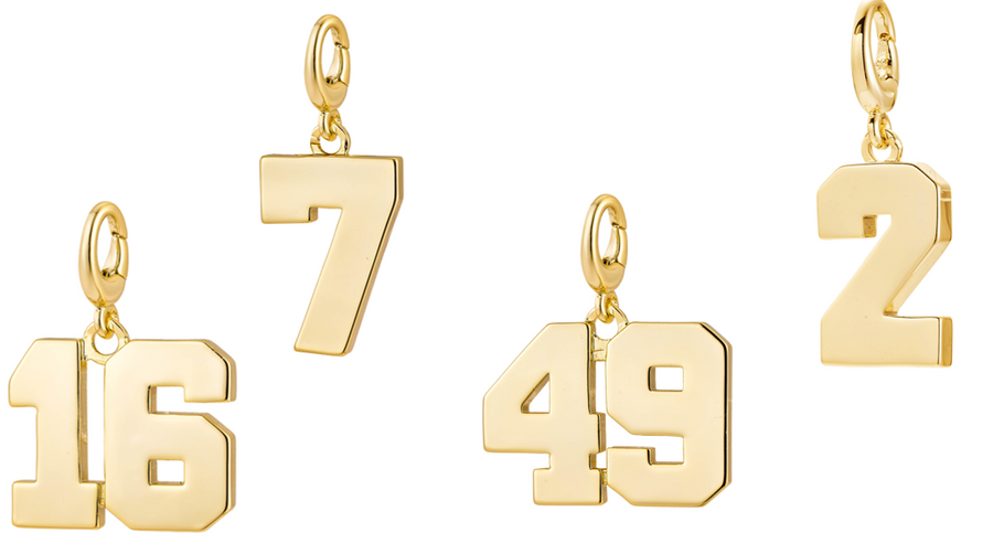 Drip Digits | Gold Number Charm Pendant with Clasp