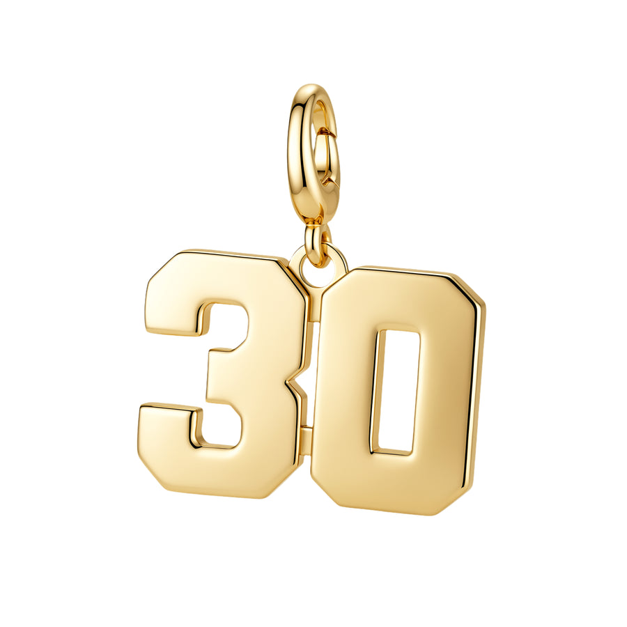 Drip Digits | Gold Number Charm Pendant with Clasp