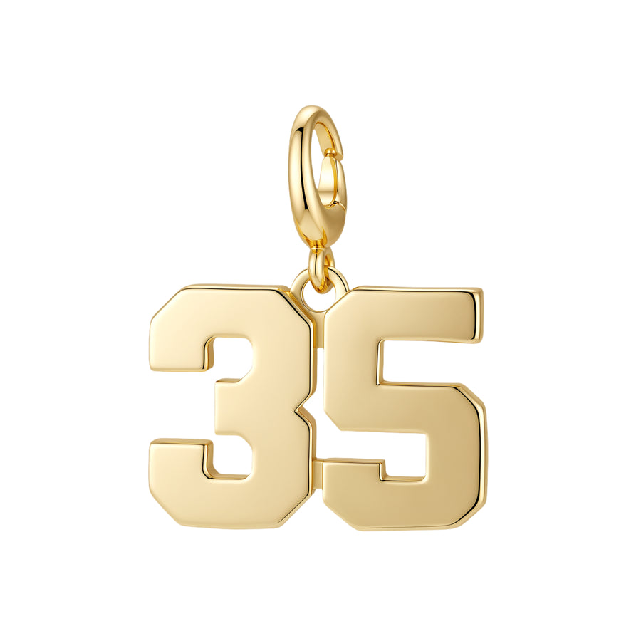 Drip Digits | Gold Number Charm Pendant with Clasp