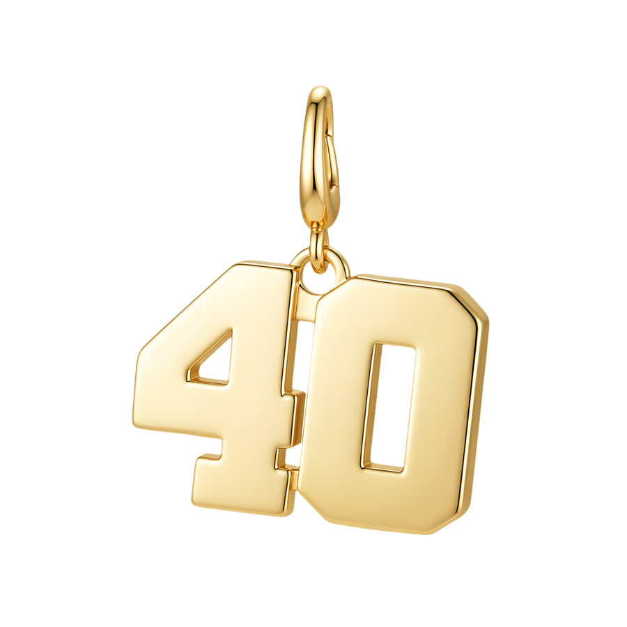 Drip Digits | Gold Number Charm Pendant with Clasp