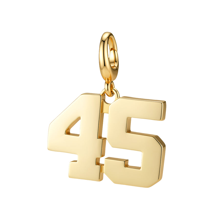 Drip Digits | Gold Number Charm Pendant with Clasp