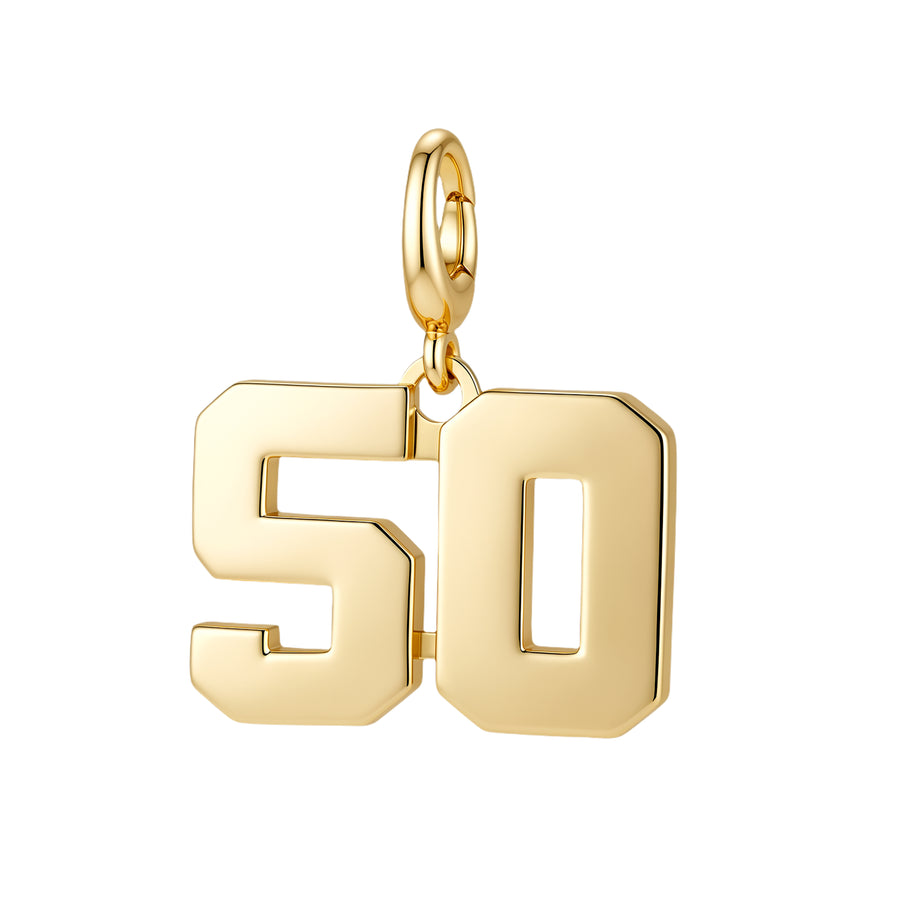 Drip Digits | Gold Number Charm Pendant with Clasp