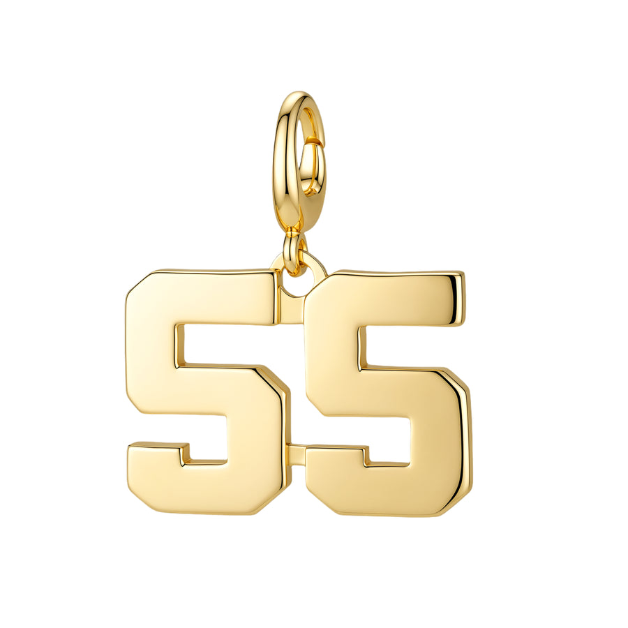 Drip Digits | Gold Number Charm Pendant with Clasp