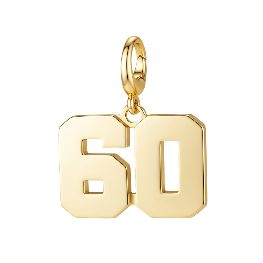 Drip Digits | Gold Number Charm Pendant with Clasp
