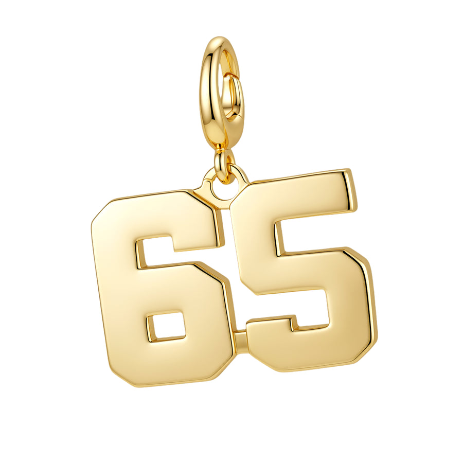 Drip Digits | Gold Number Charm Pendant with Clasp