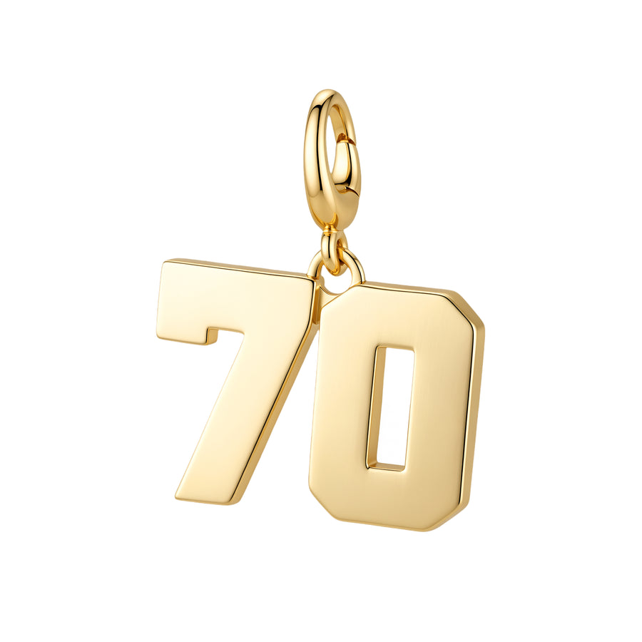 Drip Digits | Gold Number Charm Pendant with Clasp