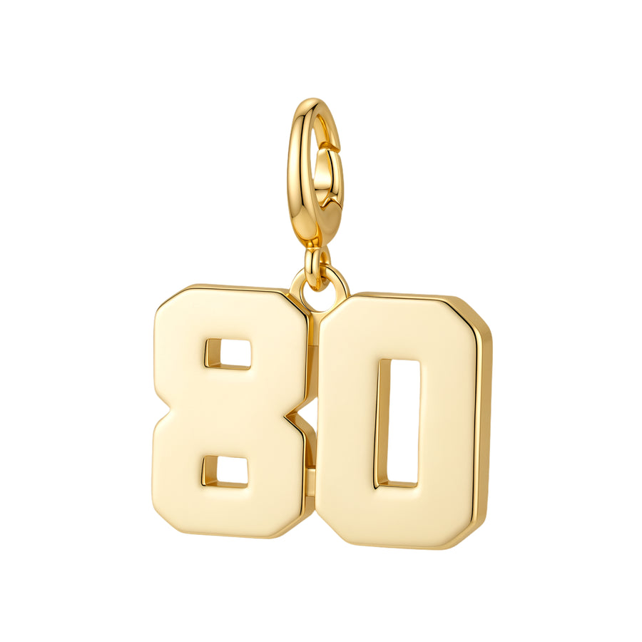 Drip Digits | Gold Number Charm Pendant with Clasp