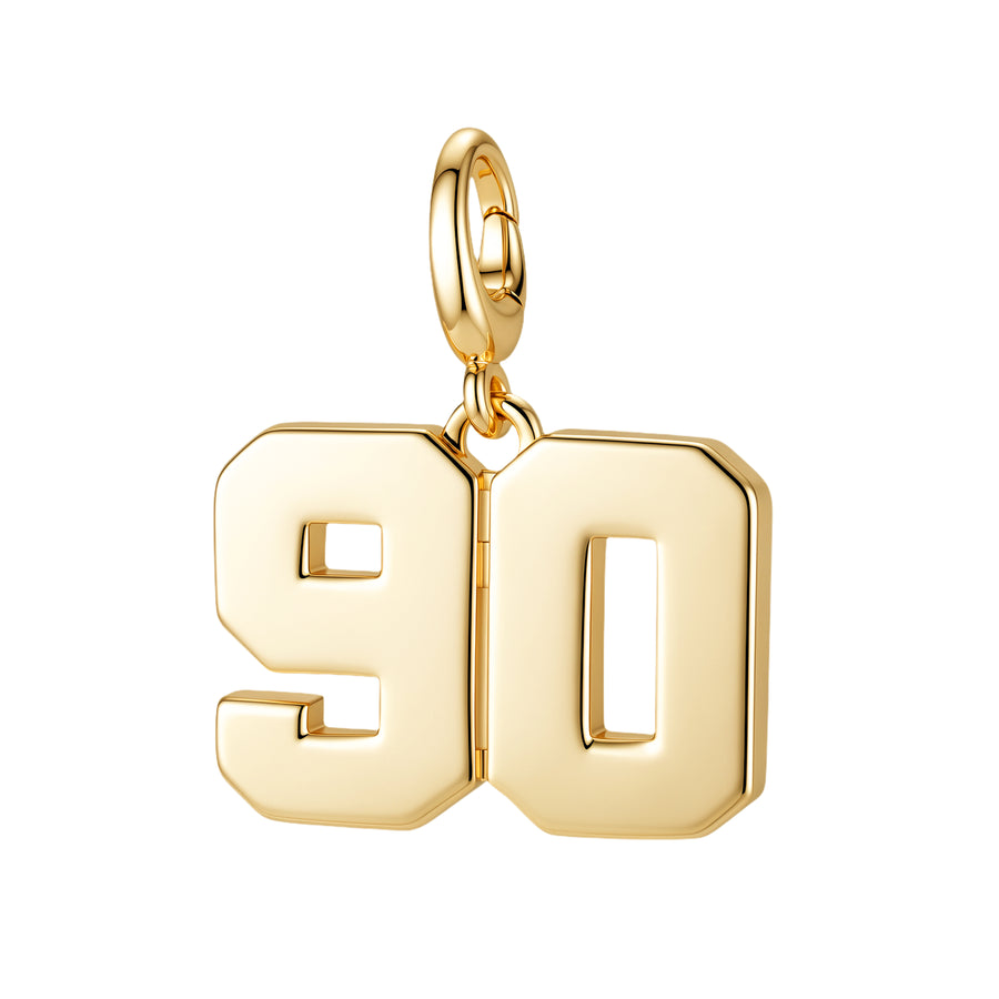 Drip Digits | Gold Number Charm Pendant with Clasp