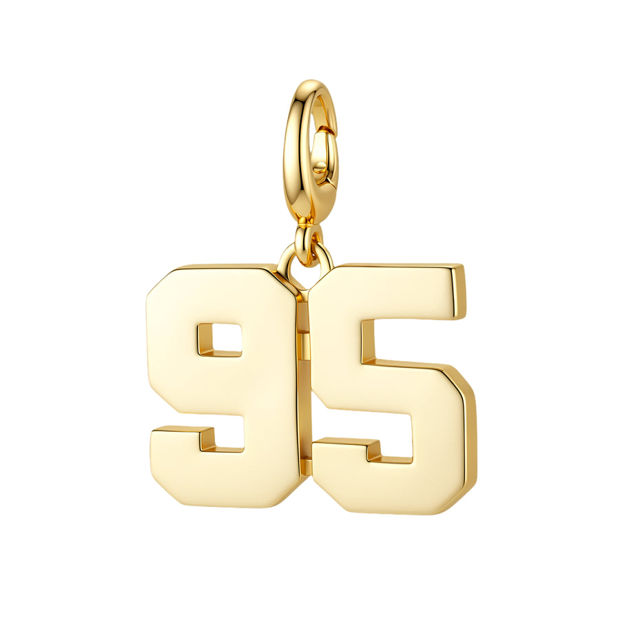 Drip Digits | Gold Number Charm Pendant with Clasp