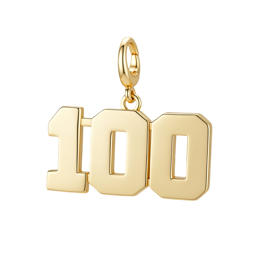Drip Digits | Gold Number Charm Pendant with Clasp