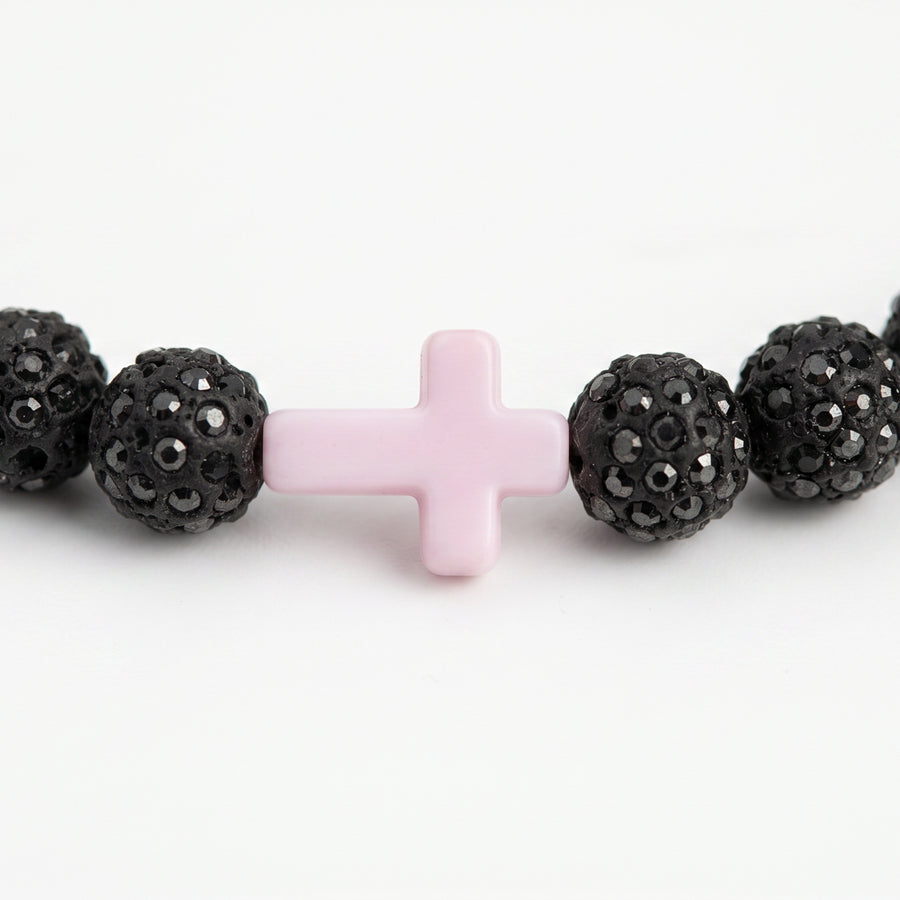 Haven  Faith Drip Beaded Sports Necklace | Black & White