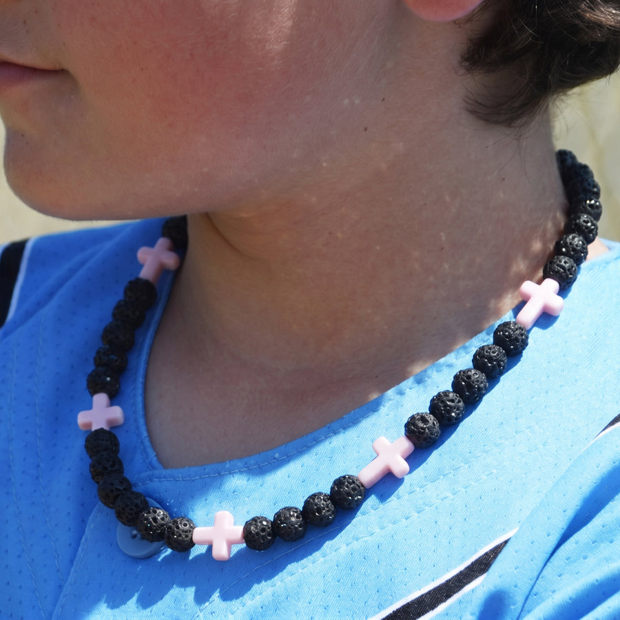 Haven  Faith Drip Beaded Sports Necklace | Black & White