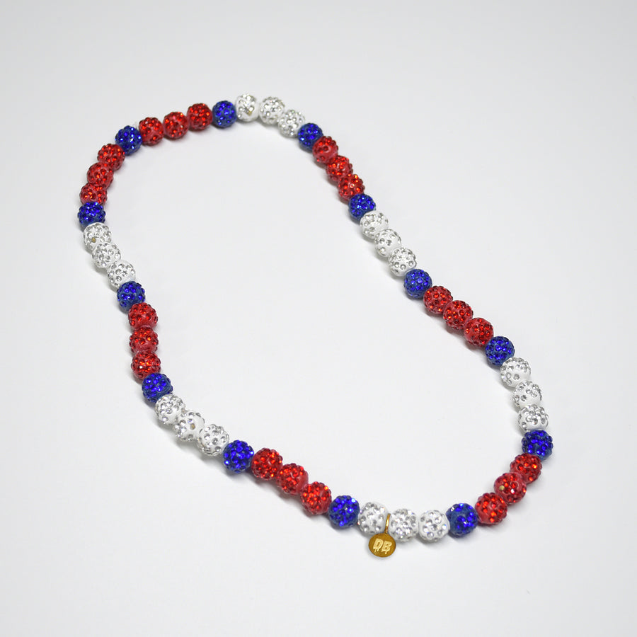 Patriotic Drip - Red, White and Blue Team Spirit Necklace