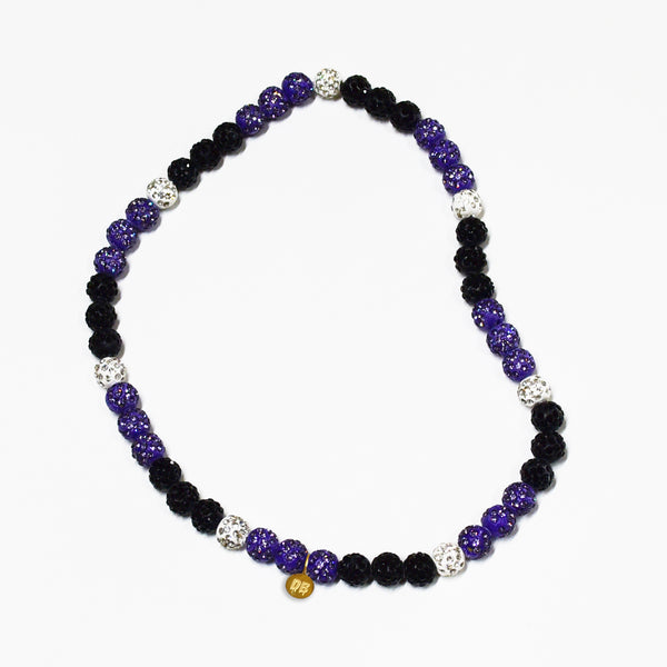 Rivalry Drip – Purple, Black & White Team Spirit Necklace