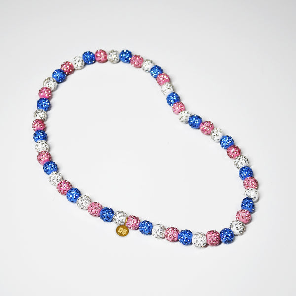 Sky Drip – Light Blue, Pink & White Team Spirit Necklace