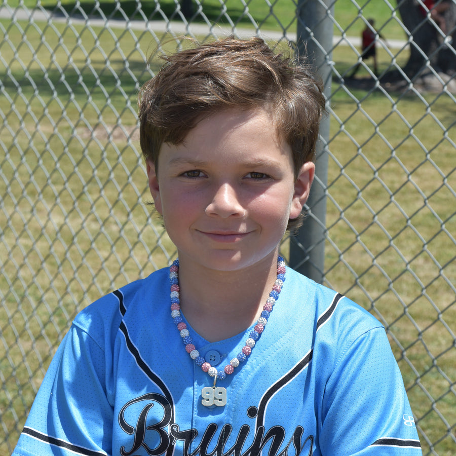 Sky Drip – Light Blue, Pink & White Team Spirit Necklace