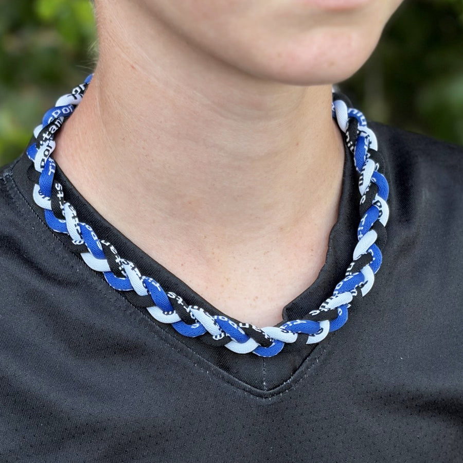 Surge Rope Sports Necklace | Blue, Black & White