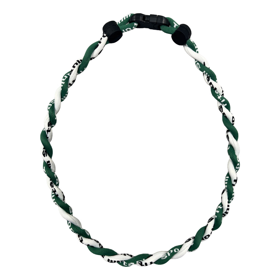 Viper Rope Sports Necklace | Dark Green & White