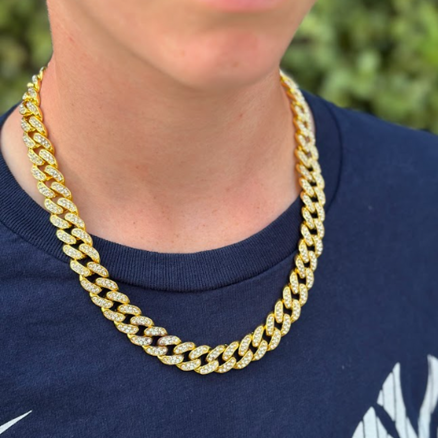 Ice Chain Necklace | Gold Iced-Out Sports Chain